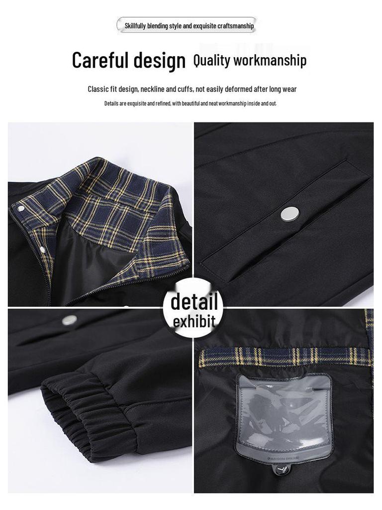2026 New Arrival Unisex American Style Stand Collar Plaid Patchwork Jacket for Spring and Autumn