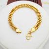 Men's Domineering Gold-Plated Whip Chain Bracelet - Brass, Fashionable and Bold Design
