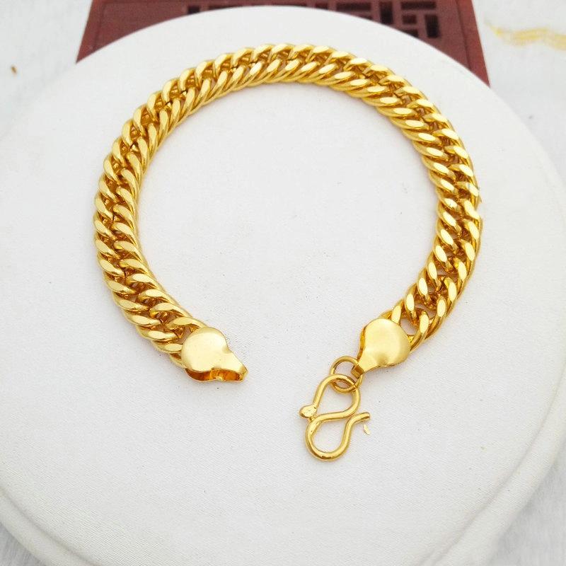 Men's Domineering Gold-Plated Whip Chain Bracelet - Brass, Fashionable and Bold Design