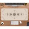 Schreibtischmatte Mondphasen Hellbraun Mauspade HD Grün Boho Schlicht Salbeigrün Leder Neutral Einfach Großes Gaming-Mauspad Ästhetischer Teppich