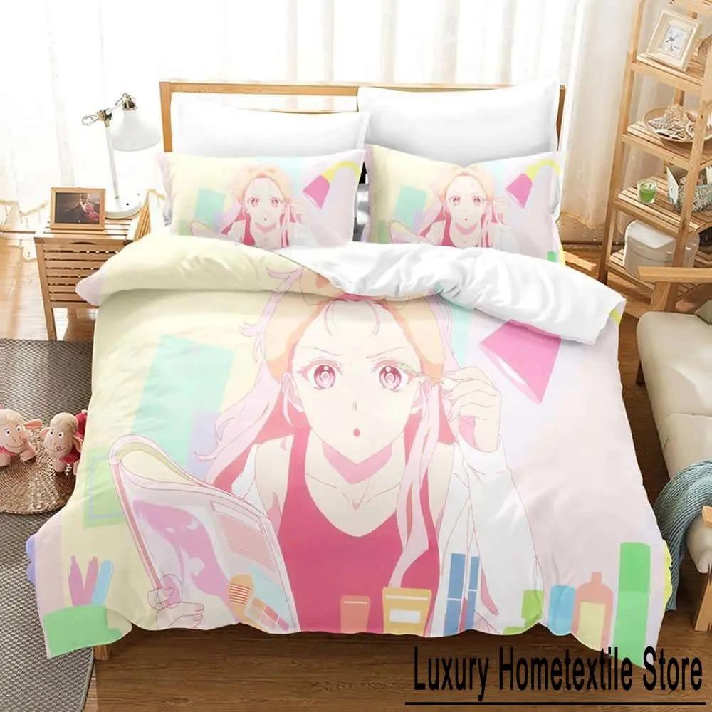 

New 3D Kawaii Girls Shikimori s Not Just a Cutie Bedding Set Cartoon Anime three-piece set Adult Kid Bedroom Duvet cover Sets Tool 70x133cm 2pcs
