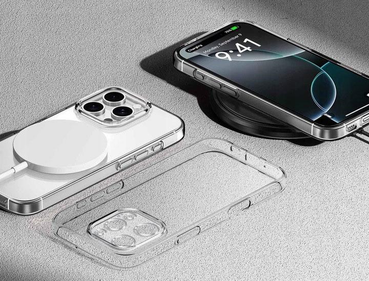 SLIM Case for iPhone 16 Pro CLEAR CASE CLEAR BACK + PROTECTIVE GLASS