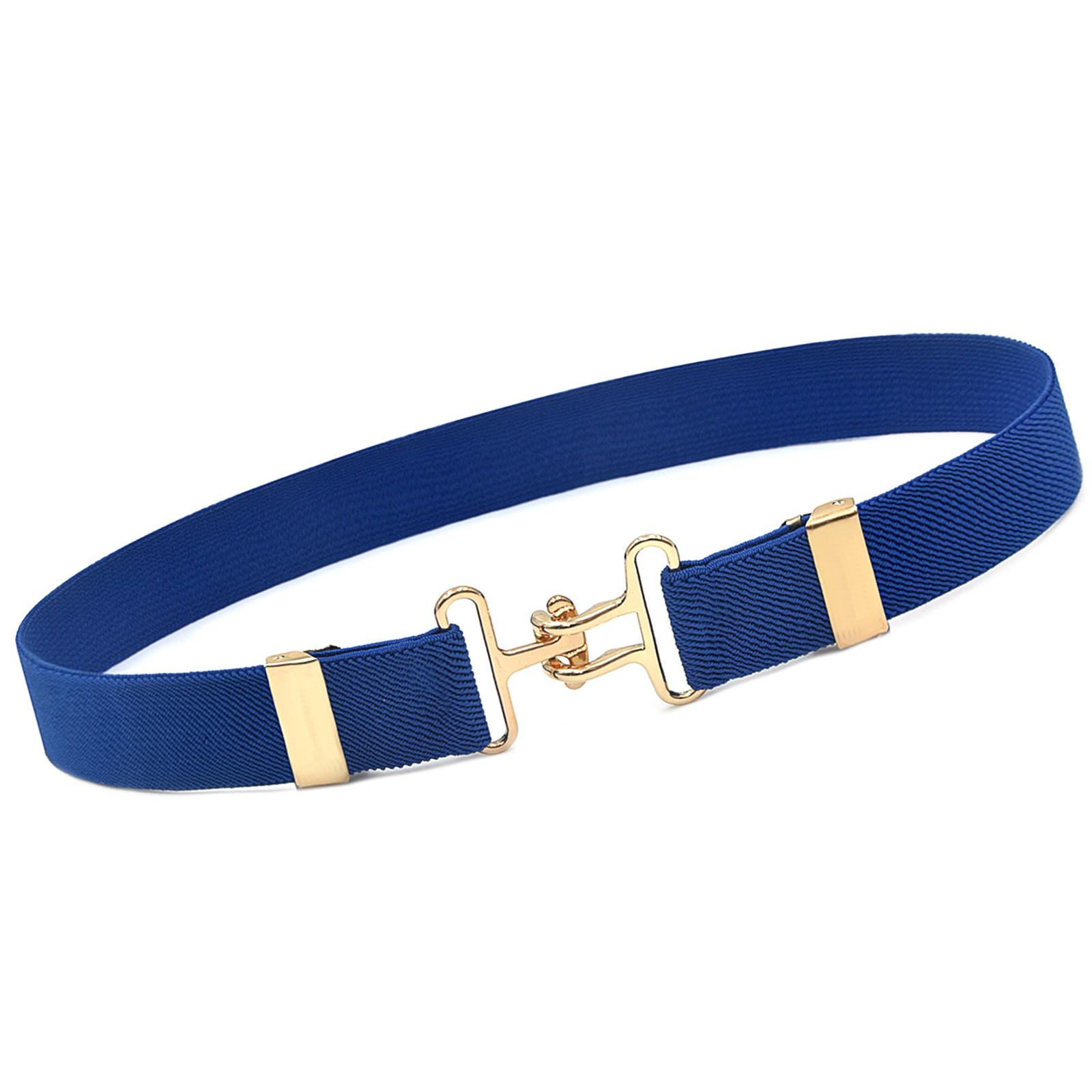 

Эластичный ремень-стрейч для детей с надежной металлической крючковой пряжкой, регулируемый пояс для детей, для верховой езды и повседневного использования синий