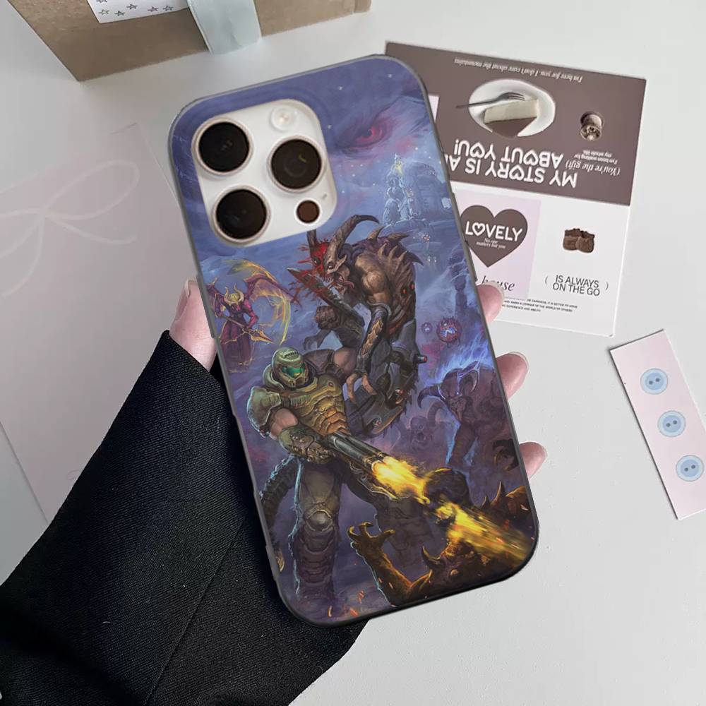

Cool Game H-DOOM Eternal-S For iPhone 17 16 15 14 13 12 11 Pro Max Plus Pro Clear Phone Cover Non-Slip Shell iPhone 14pro max