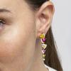 Boucles D'oreilles Luxenter En Argent 925 Et Zircon Multicolore Finition or 18k - Tamek