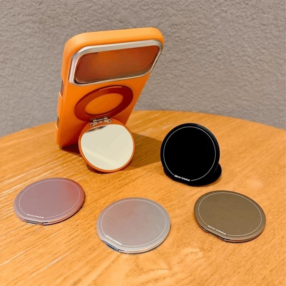 360° Rotation Magnetic Mirror Phone Holder Portable Phone Grip Stand Beauty Accessory