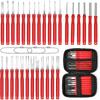 30+4P Terminal Pin Removal Tool Kit, Electrical Connector Depinning Tool Terminal Pin Extractor Kit Wire Release Tool For Car Household Devices (Red)