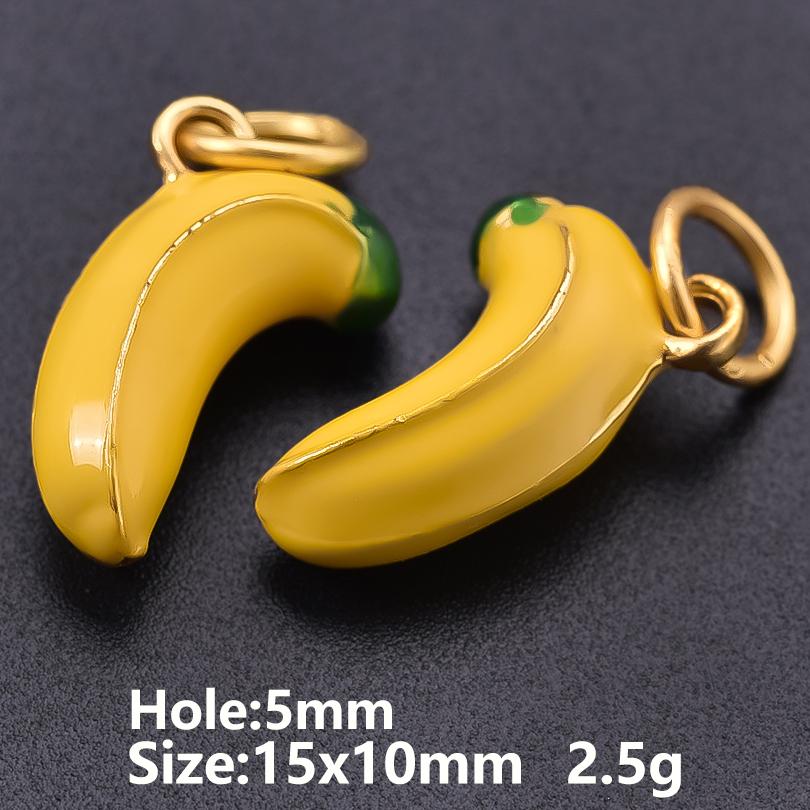 5pcs Fashion Strawberry Peach Watermelon Enamel Charm For Jewelry Making Supplies 3D Alloy Pendant DIY Accessories Findings Bulk