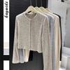 European American Fashion Simple Long-sleeved Wool Sweater Women's Clothing Autumn  Winter