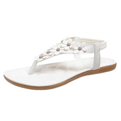 Bohemian Sandals For Women Wedge Women'S Flat Flip Flops Sandals Floral Embellishments Fashion Sandals SandáLias Femininas