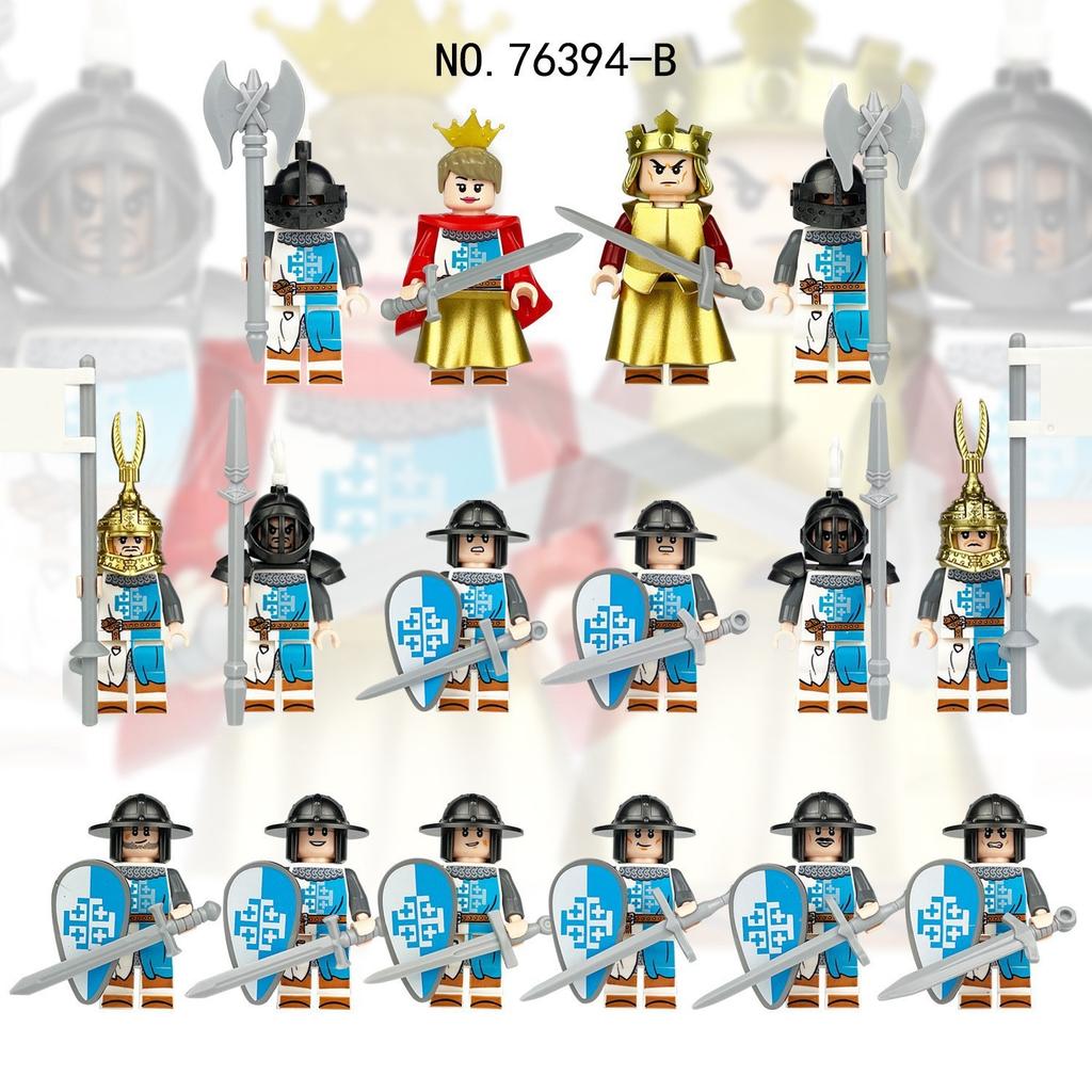 16 76394Ab 76397Ab Medieval Knights Army Building Block Figurine Assembly Toy