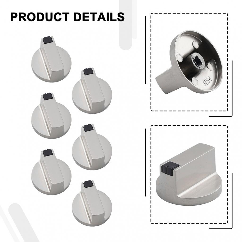 Reliable Performance Rotary Switch Control Knobs for Gas Stove Oven Set of 6