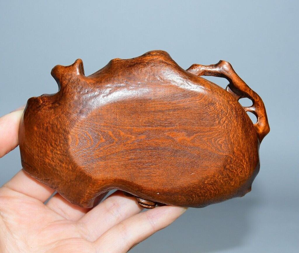 Chinese Natural Boxwood Carved Pine Statue Exquisite Brush Washers Collection