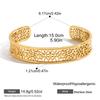 18K Gold PVD Plated Stainless Steel Cuff Bracelets Women Delicate Hollow Out Lace Texture Metal Wide Bangles Anti Tarnish