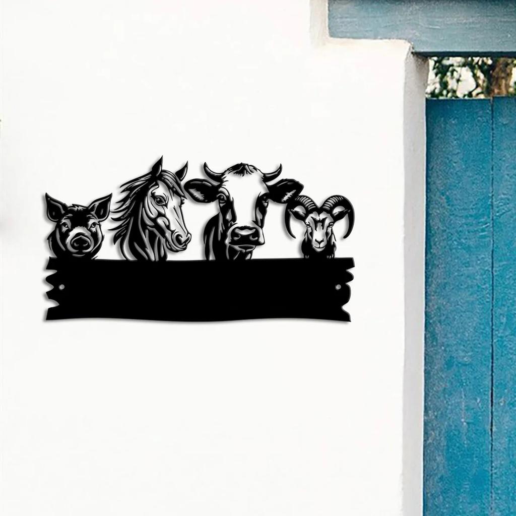 Custom Metal Farm Sign Personalized Rustic Animal Decor Outdoor Ranch Wall Art
