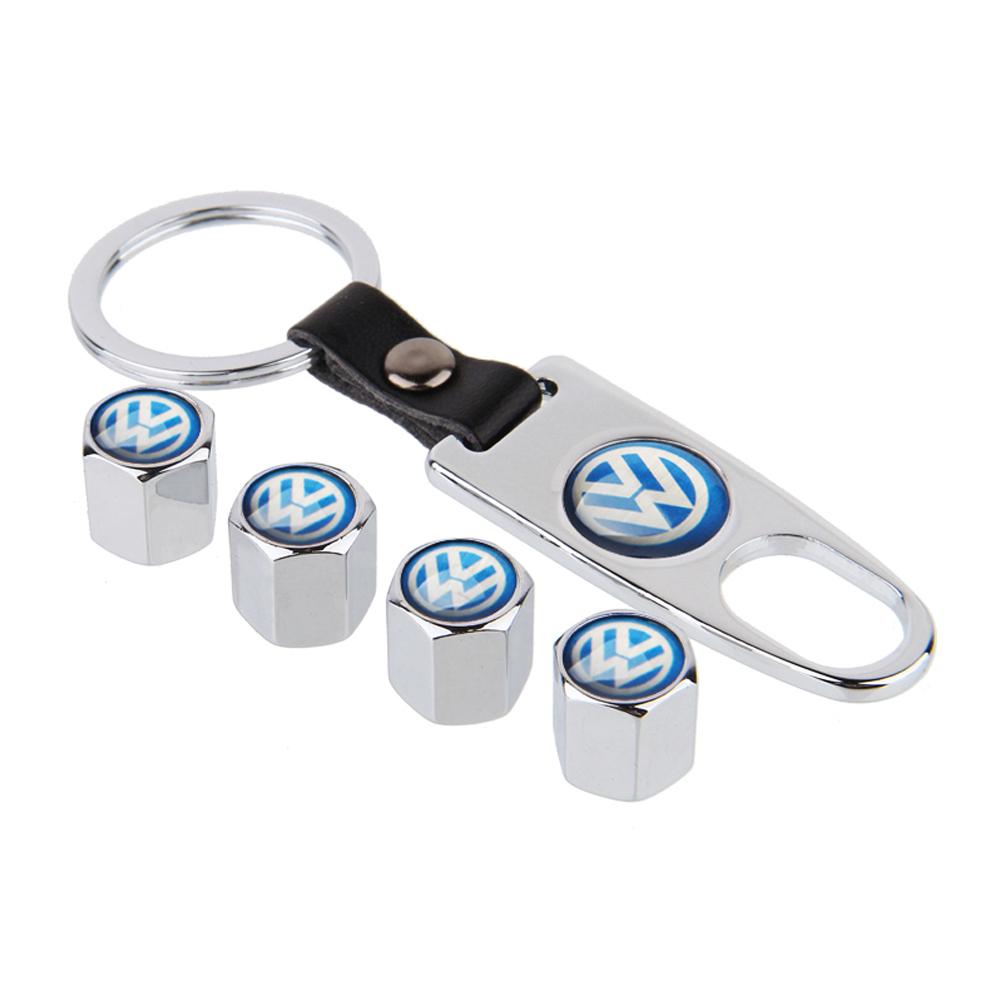 For VW 1 Set Car Wheel Tire Valve Caps Cover Keychain For VW GTI Polo Golf 6 7 Passat Touran Bora Beetle Jetta Tiguan YPSH-C854