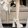 Fashion Women's Shoes 2024 Hot Sale Buckle Strap Women's High Heels Fashion Square Toe Dress Pumps Women Brand Solid Mary Jane Shoes