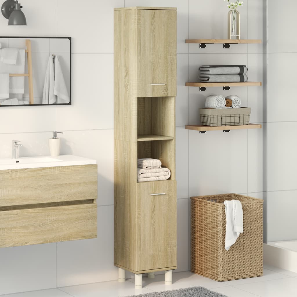 Bathroom Cabinet Sonoma Oak 12 x 11.8 x 70.5 in (30.5 x 30 x 179 cm) Particleboard