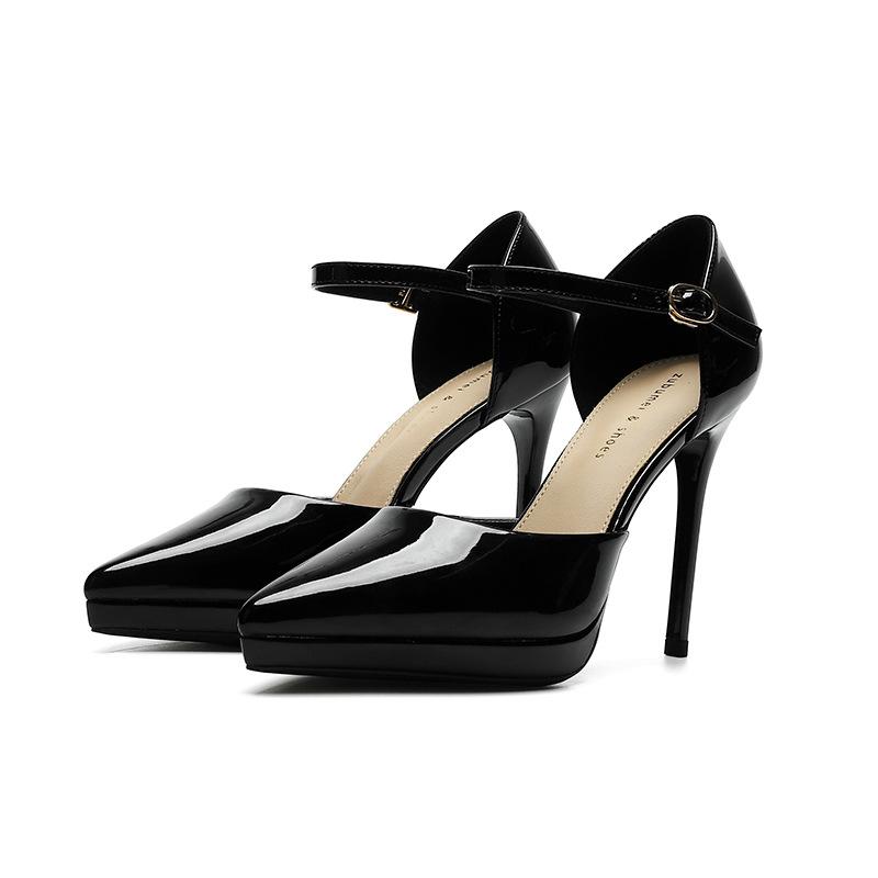 

1088-10A high heels women s 2025 new pointed waterproof table stiletto shoes hollow 10.5CM high heels sandals 34
