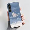 For Sony Xperia 1 VI VII Case Aesthetic Cute Cat Astronaut Soft Silicone Black TPU Back Cover Slim thin Shockproof Shell Fundas