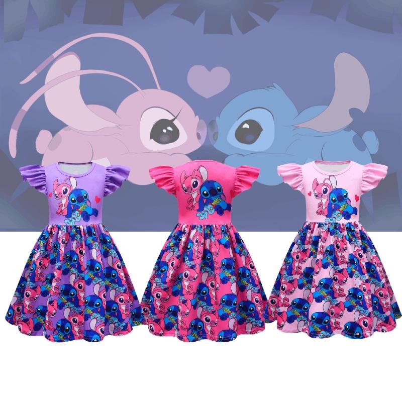 New Arrival Girls' Star Baby Stidi Dress A-line Dress With Flying Sleeves