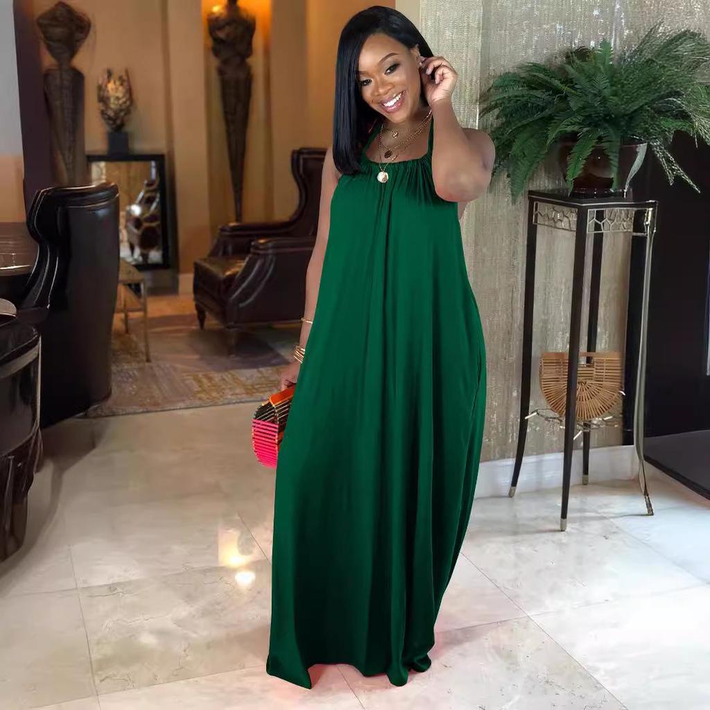 Bohemian Candy Color Sleeveless Sling Dress for Women