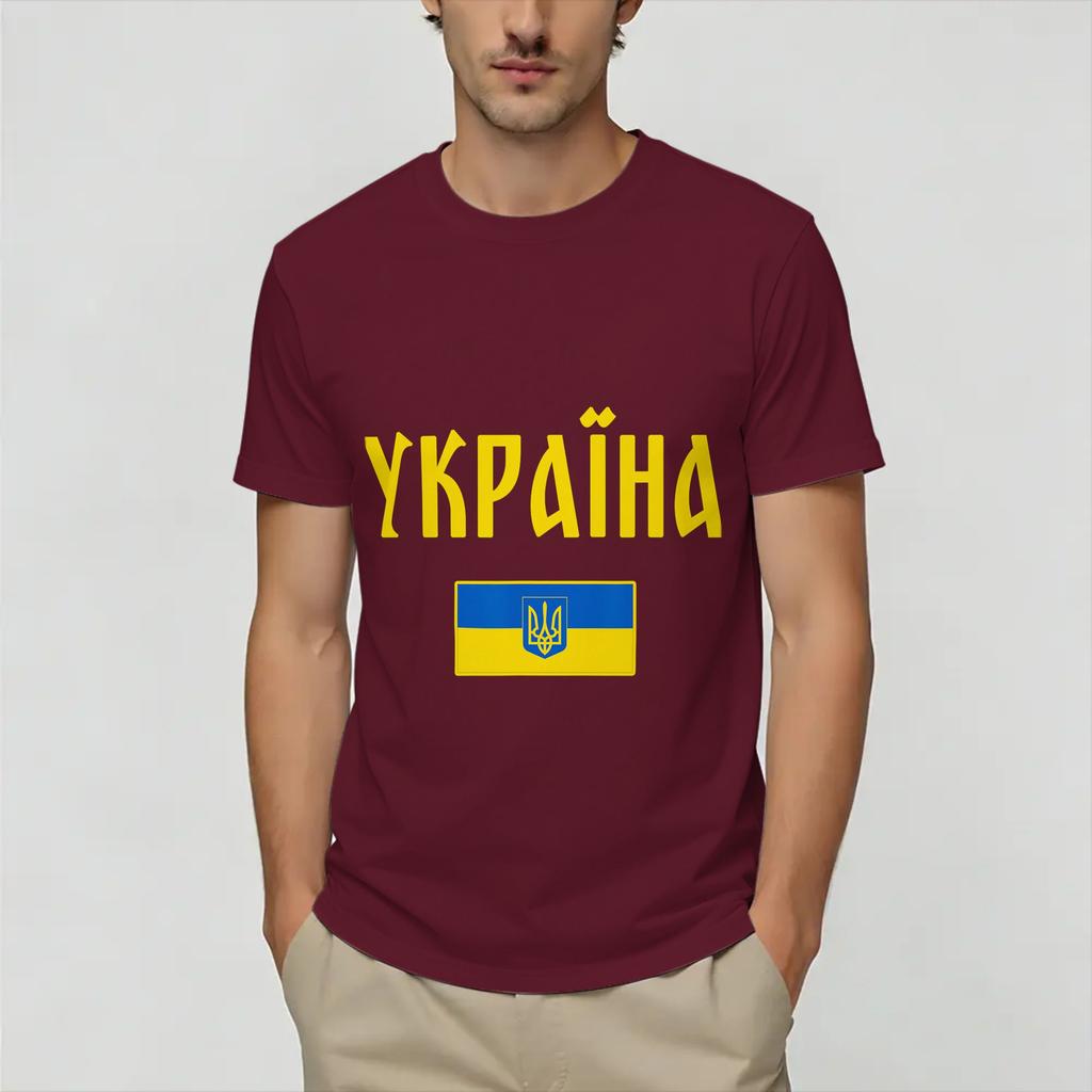 Ukraine Ukrainian Flag 100 Cotton T Shirt For Unisex Summer Y2K Retro T Shirts O Neck Harajuku Tees Oversized Cheap Tops