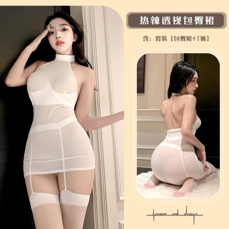 Sex underwear sexy hot temptation lace splicing secretary dress neck wrap hip skirt uniform suit