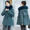 The New Pie Overcomes the Coat for Women's Medium and Long Korean Version of the Waist Cotton-padded Jacket with Down Cotton-padded Jacket.