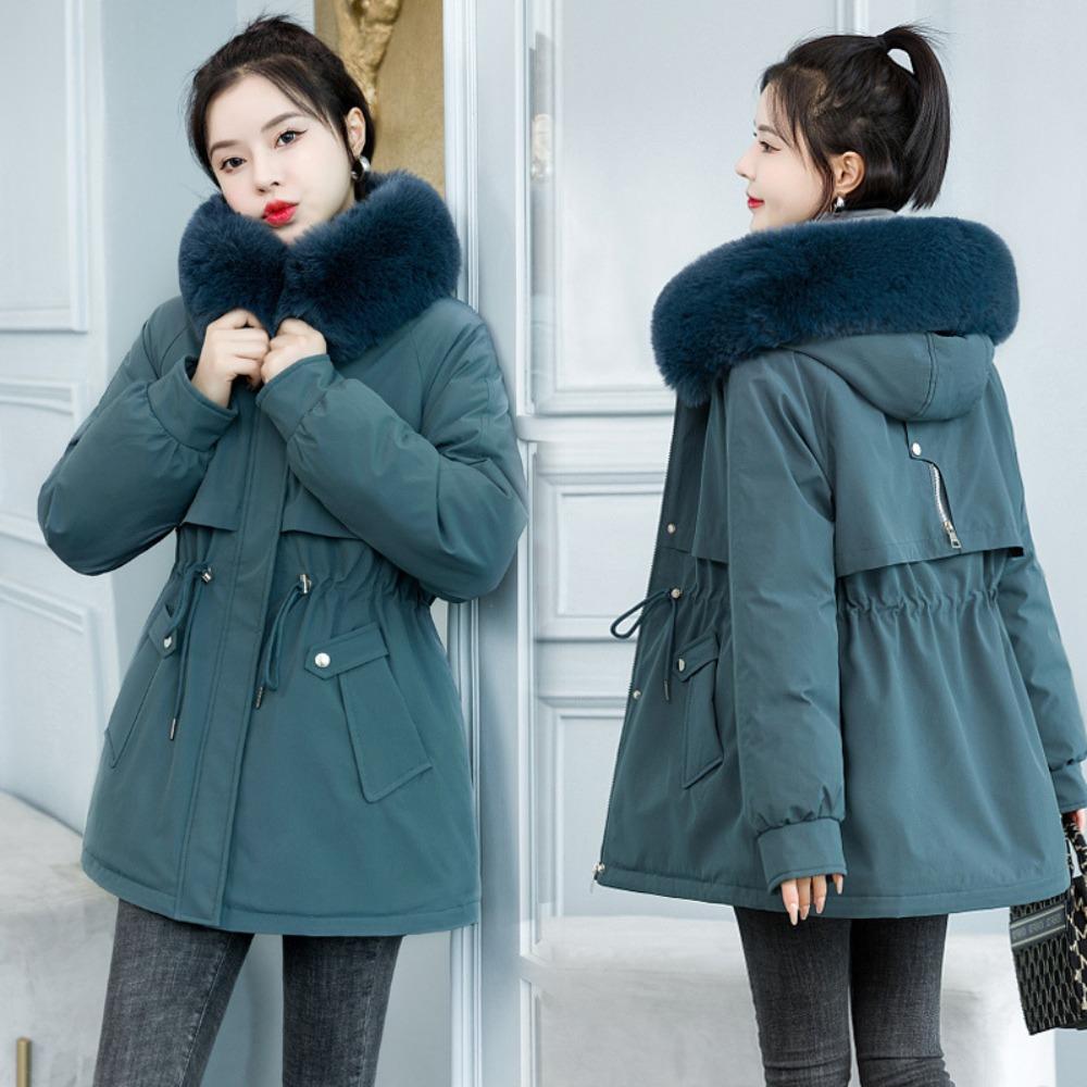 The New Pie Overcomes the Coat for Women's Medium and Long Korean Version of the Waist Cotton-padded Jacket with Down Cotton-padded Jacket.