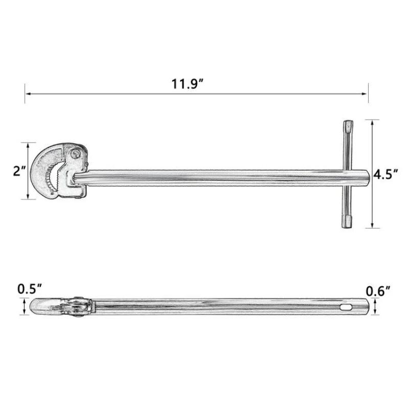 Multi Purpose Sink Wrench 11 Inch Basin Wrench (3/8-1 In.)