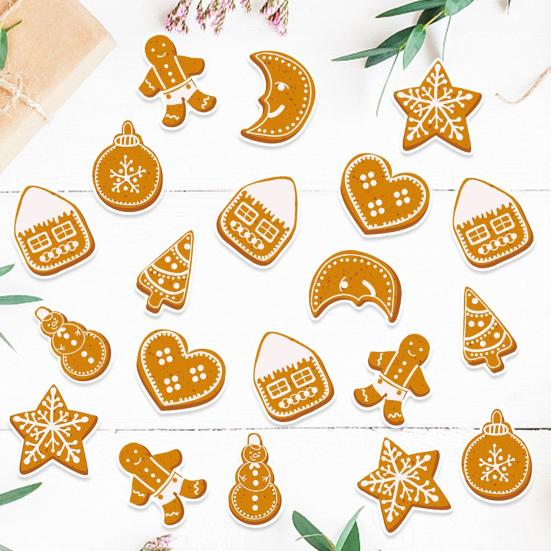 100 Pcs Christmas Gingerbread Cutouts Winter Paper Gingerbread Men Bulletin Board Decorations