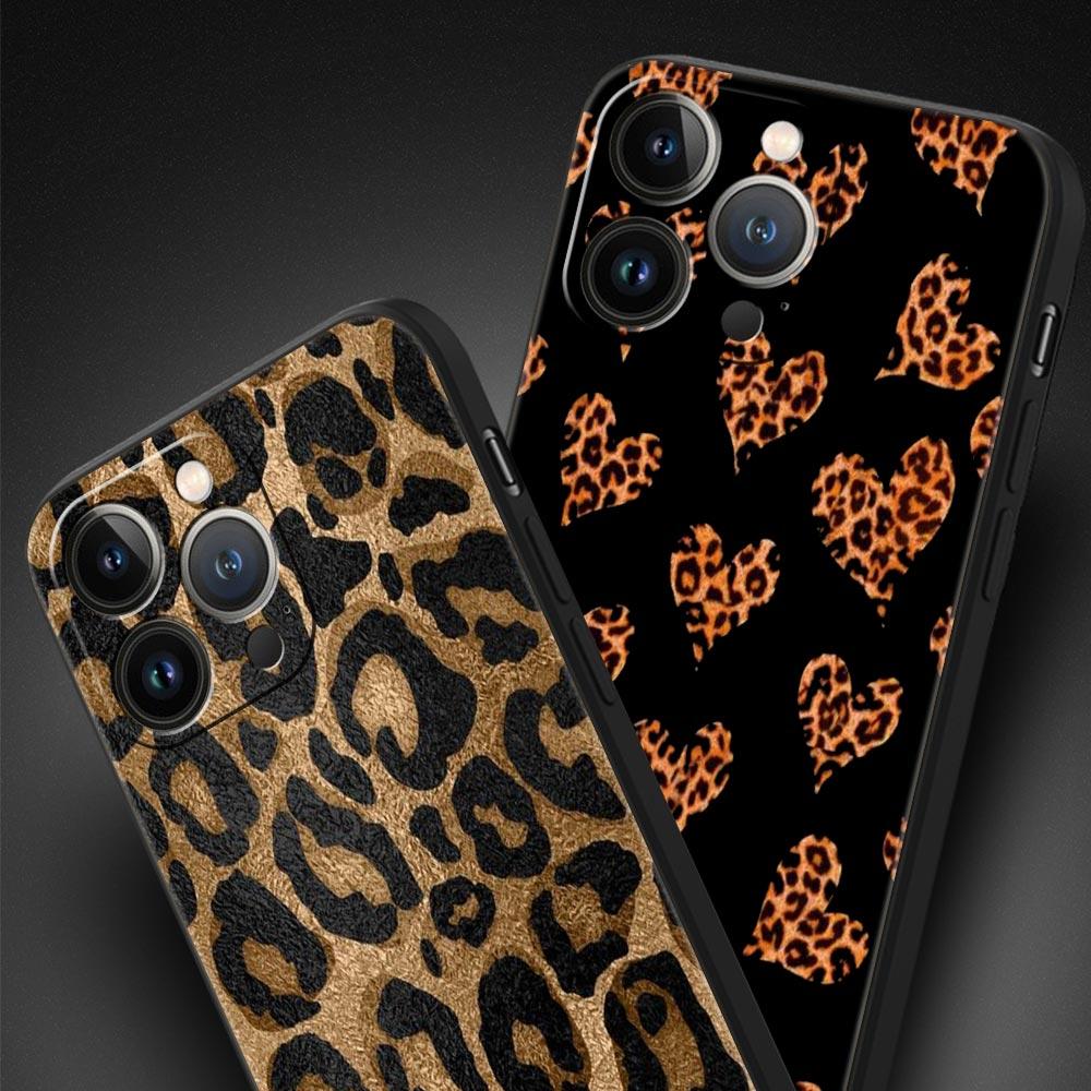 Modny tygrysi leopardzi wzór kwiatowy na iPhone 11 12 13 15 14 Pro Max etui na telefon X XR XS 7 8 Plus SE 2020 luksusowy pokrowiec Funda