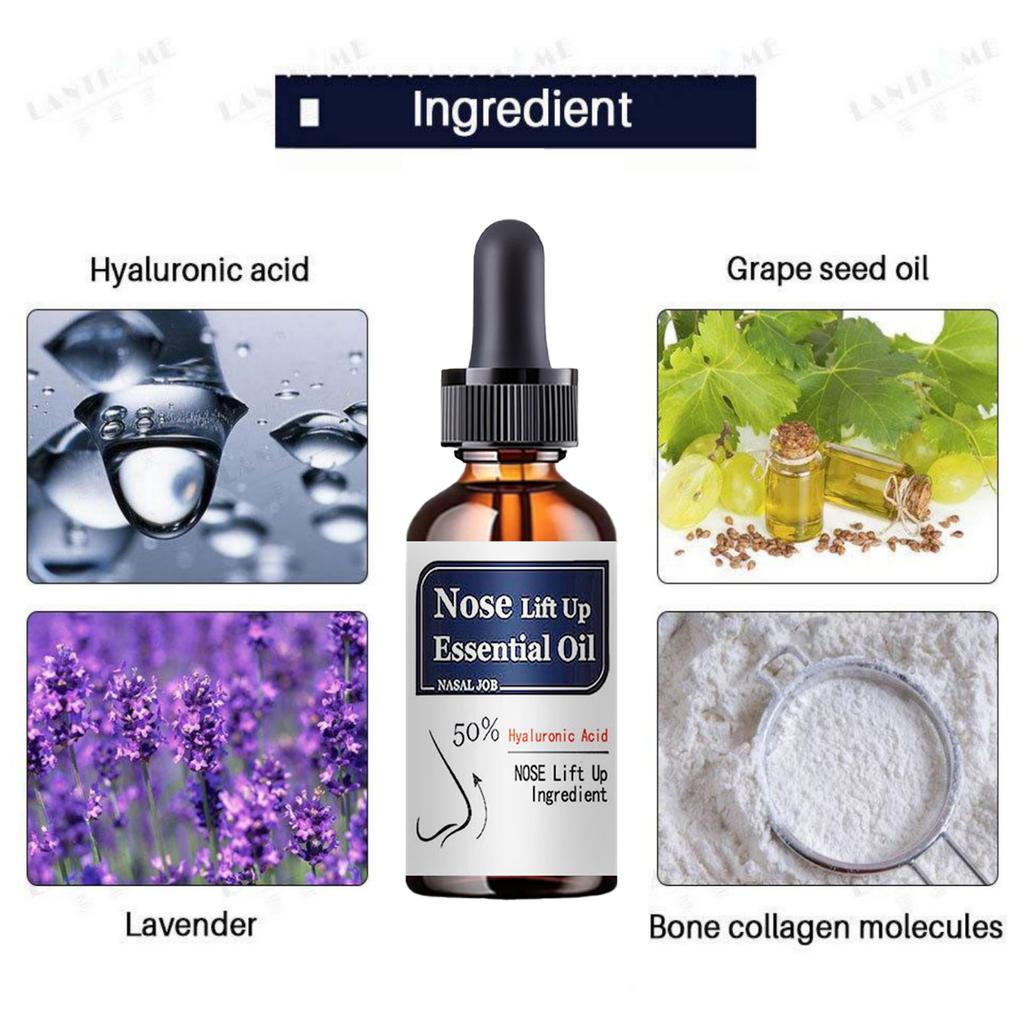 Stahující krása Masážní péče pro tvarování nosu Esenciální oleje pro redukci úzkého tenkého nosu Lift Up krém Levandulový olej