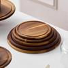 Cake Display Server Tablet Stand with Dome Plate Glass Dessert Wood Serving Shell for