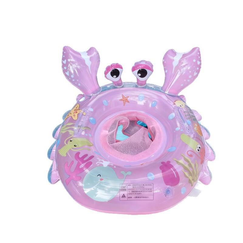 Inflatable Cartoon Crab Baby Swim Ring Seat