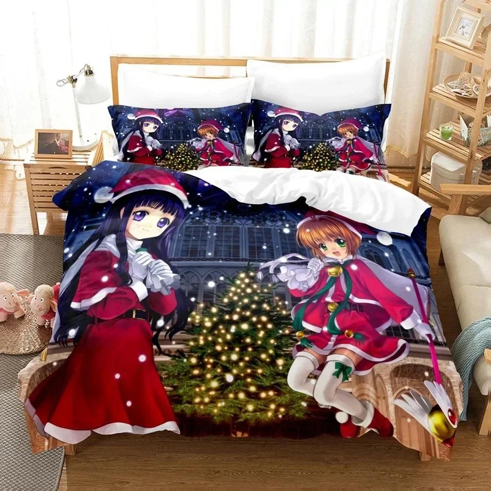 3D Print Anime Card Captor Sakura Comfortable Duvet Quilt Cover Pillowcase Bedding Set Children Bedroom Decoration Home Textile