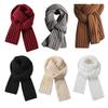 Couple Winter Scarf Warm Thick Knitted Long Scarf Solid Color Soft Large Wrap Outdoor Indoor Cold Weather Neck Warmer
