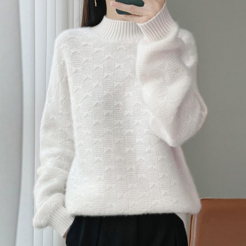 Women Sweater 100% Wool MODERN NEW SAGA Turtleneck Knit Pullover Thick Winter Jumpers Female Knit Tops