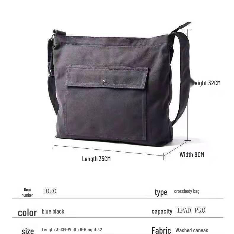 2025 Single Shoulder Crossbody Canvas Bag: Unisex Student and Tutor Handbag