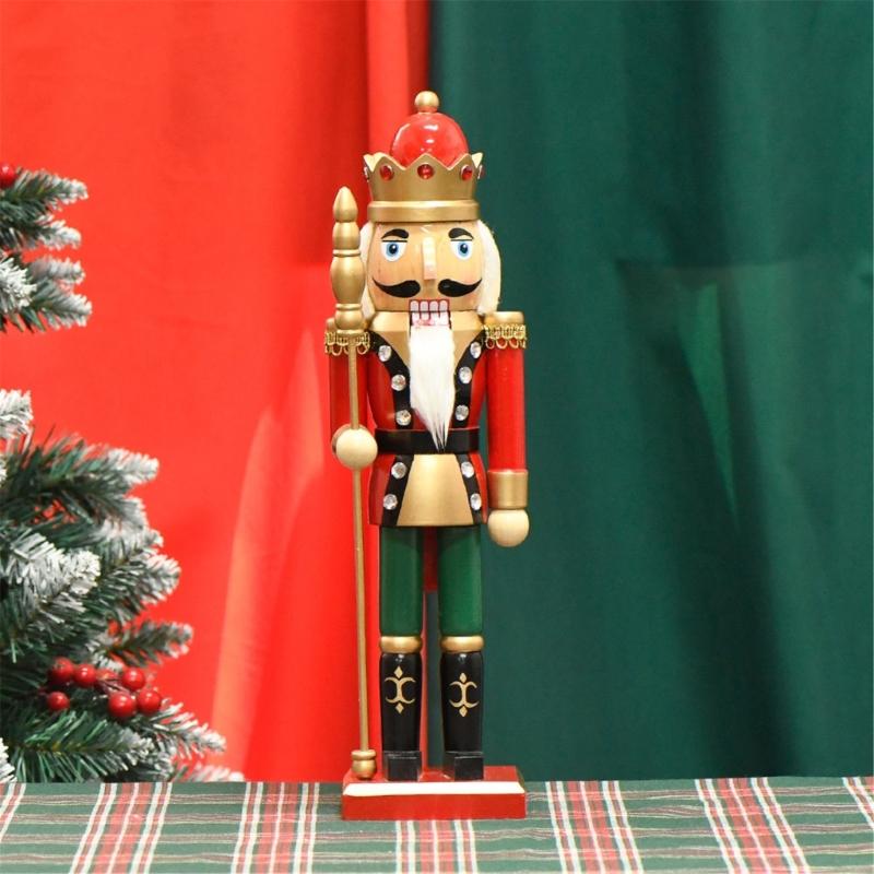 Christmas Nutcrackers Ornament, Wood Christmas Nutcrackers Soldier Figures Standing Decorations for Christmas