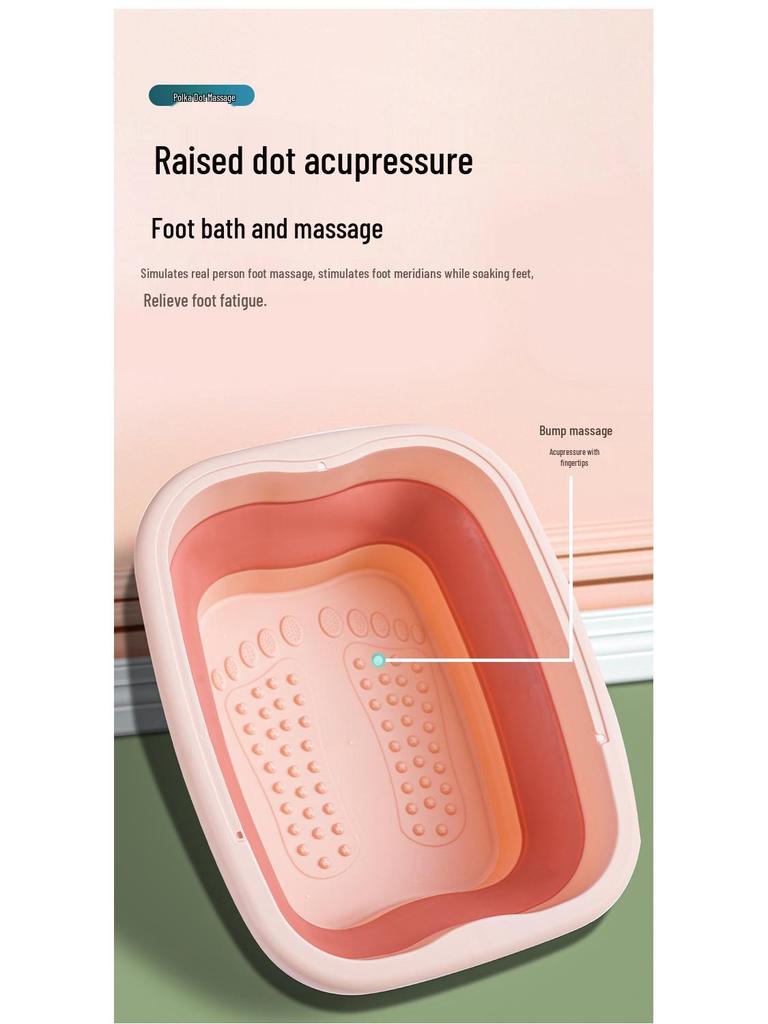 Foldable Foot Bath Basin: Portable Foot Massage and Washing Bucket for Dorms