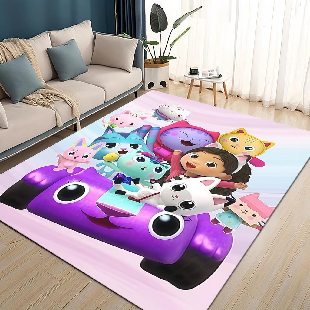 Style New Gabbys Dollhouse Cartoon Girl Gift Carpet Rug for Living Room Bedroom Home Sofa Decoration,kids Non Slip Floor Mat