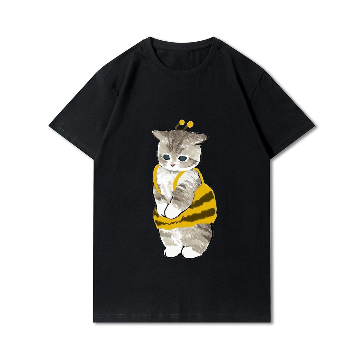 Женские футболки с принтом кошек и акул больших размеров — фото 3