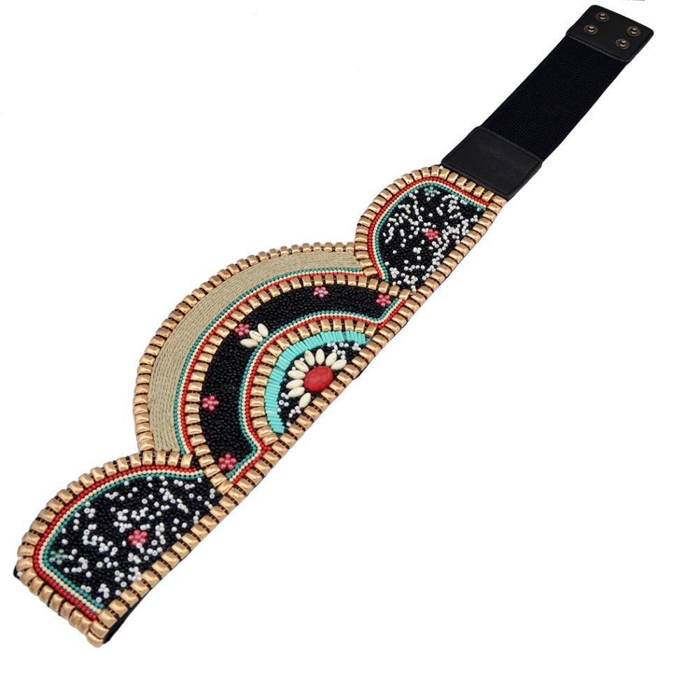 Adjustable Bohemian Women Belt Shining Ethnic Beaded Waistband  Body Jewelry for Holiday