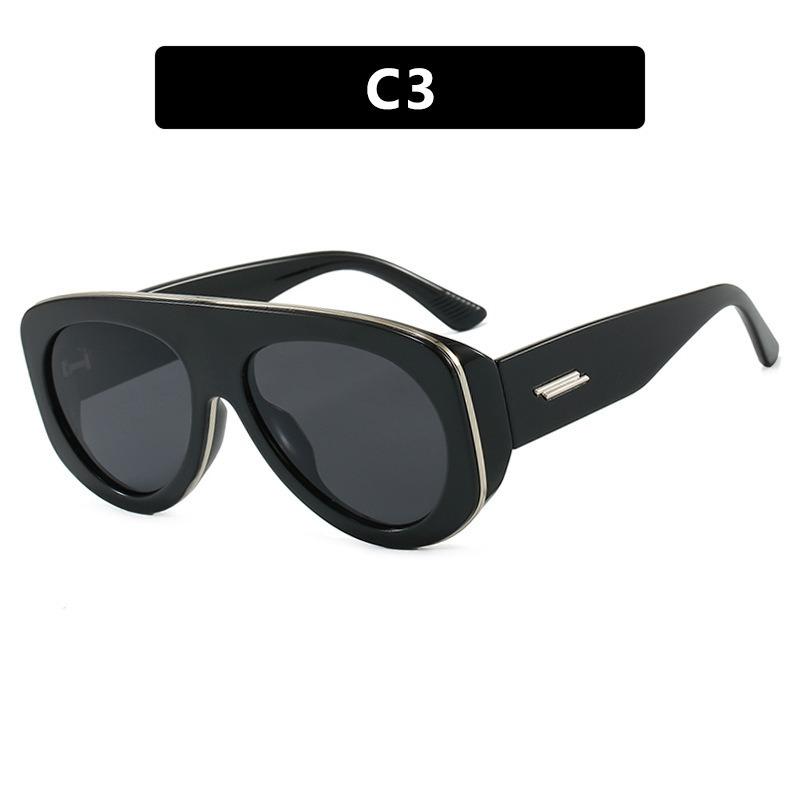 Oversized Oval Pilot Shield Sunglasses Women Big 2025 Luxury Brand Retro Y2K Punk Mirror Sun Glasses For Ladies Shades UV400