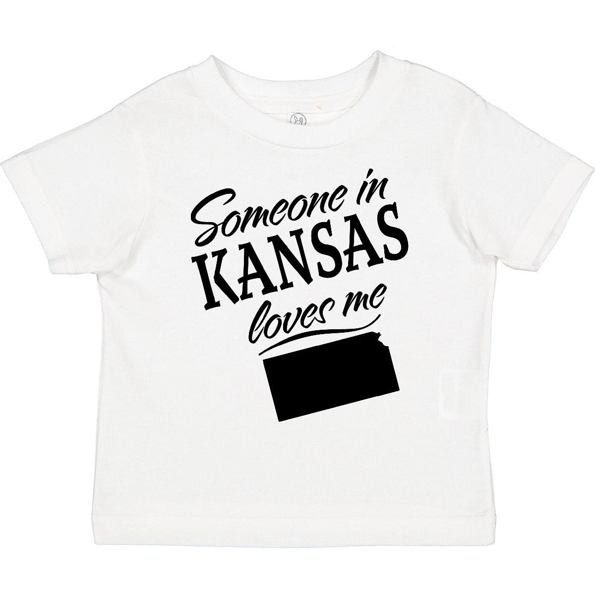 Inktastic Someone In Kansas Loves Me Toddler T-Shirt Home Family Grandparents 140