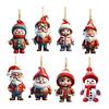 Christmas Acrylic Hanging Ornament Flat Figure Car Interior Decoration Pendant Holiday Party Hanging Decoration