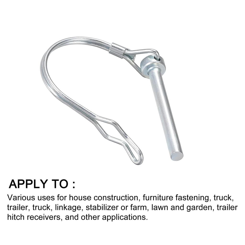 METALLIXITY Safety Coupler Pin (6x55mm) Shaft Lock Pin Round Arch Wire Retainer and Ear Tractor Trailer Truck Mower