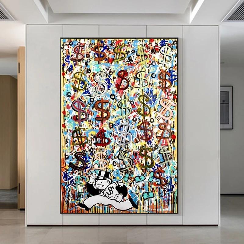 Modern Graffiti Street Panda Art Kiss of Victory Canvas Painting Wall Art Pictures Posters and Prints for Living Room Home Decor No Frame